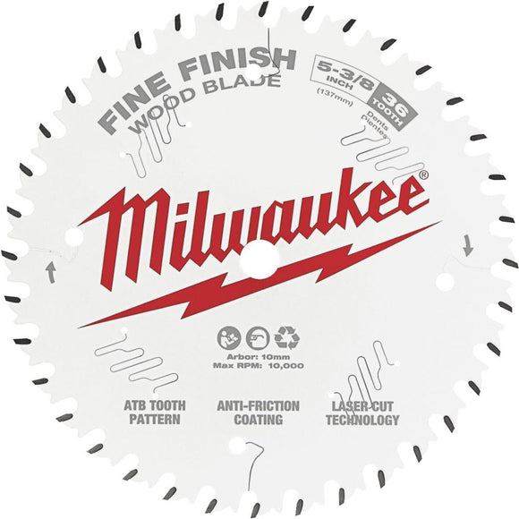 Milwaukee 5-3/8 In. 36-Tooth Fine Finish Circular Saw Blade