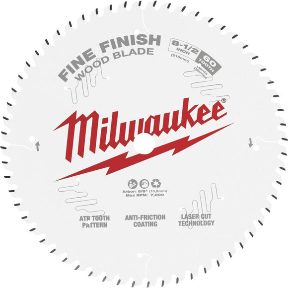 Milwaukee 8-1/2 In. 60-Tooth Fine Finish Circular Saw Blade