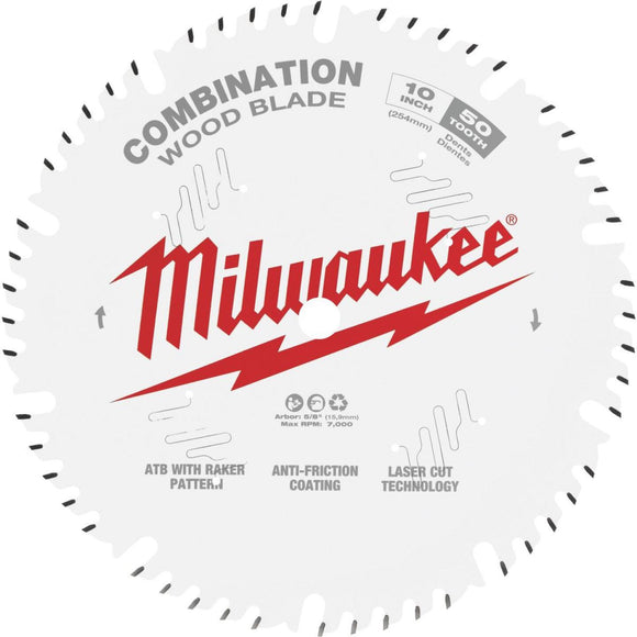 Milwaukee 10 In. 50-Tooth General Purpose Combination Wood Circular Saw Blade