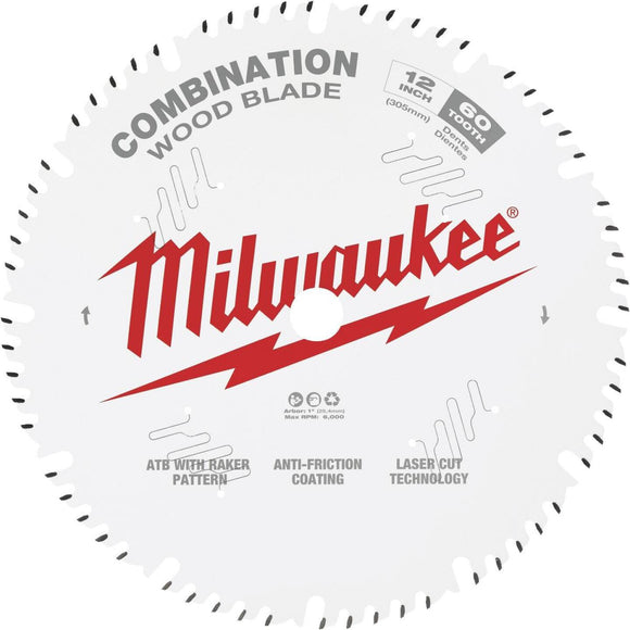 Milwaukee 12 In. 60-Tooth General Purpose Combination Wood Circular Saw Blade