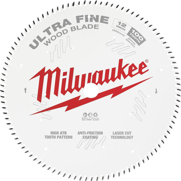 Milwaukee 12 In. 100-Tooth Ultra Fine Finish Circular Saw Blade