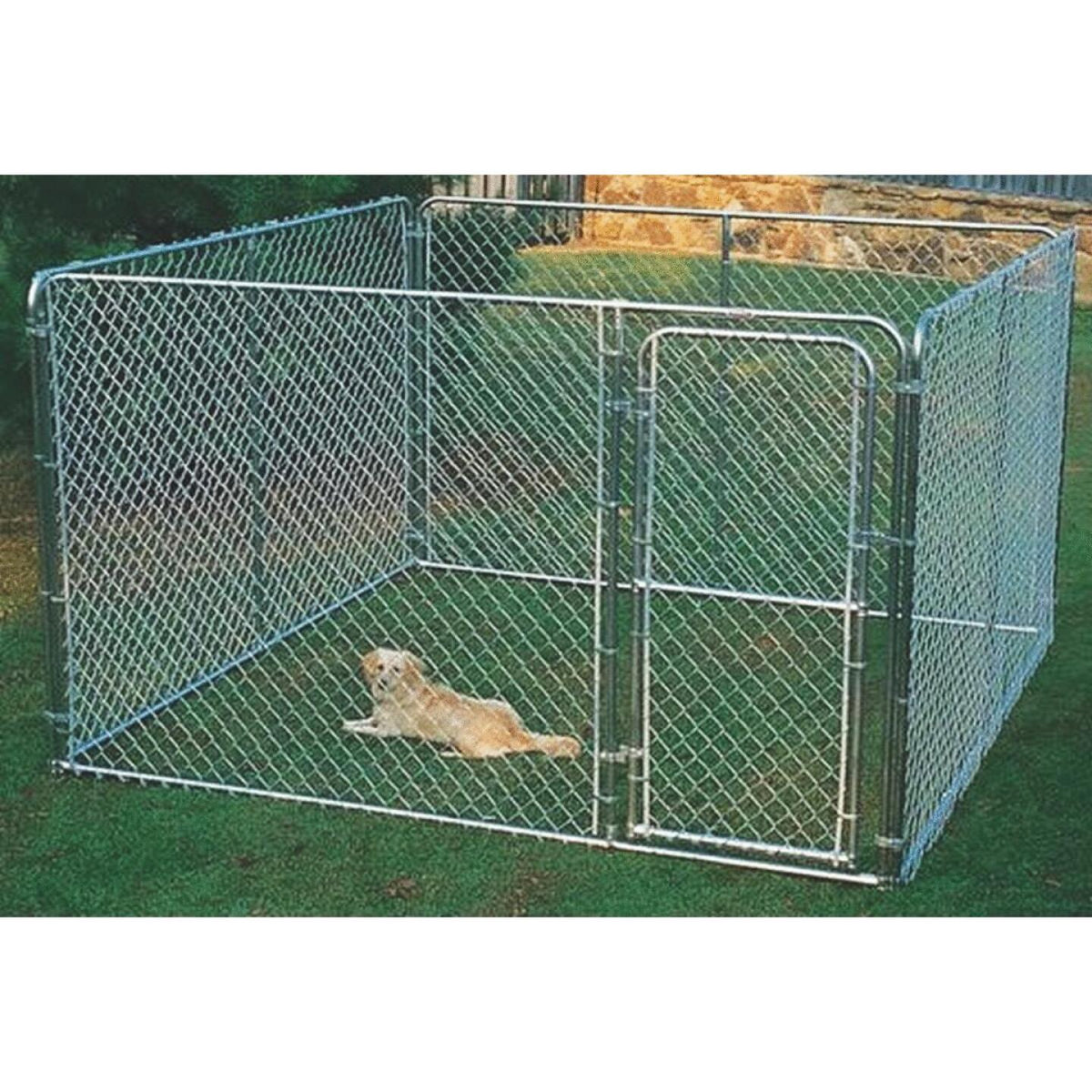 Shop fencemaster kennel Cheap Sale Fence Master Pet Kennel Kit 4 ft. W x 8  ft. L x 6 ft. H Welded Mesh in Black eBay | inngenius.com