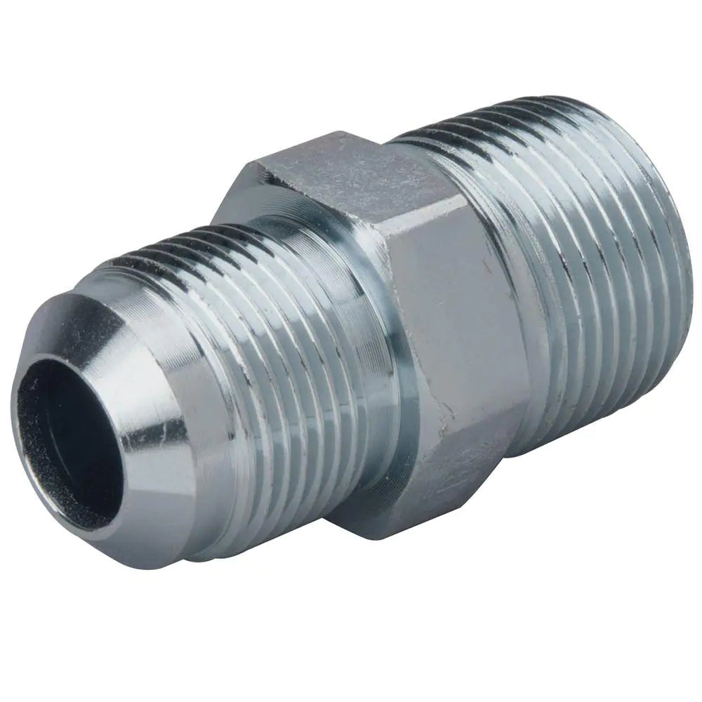 Steel Gas Fitting, 5/8 in. OD Flare (15/16-16 Thread) x 1/2 in. MIP (Tapped 3/8 in. FIP) G01210