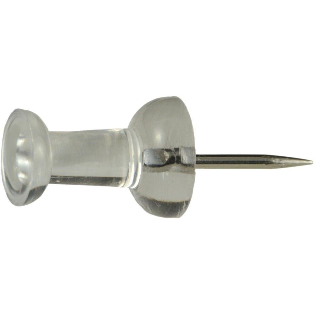 Pack of 500 Clear Push Pins - Transparent Cork Board Push Pin Clips Bulk