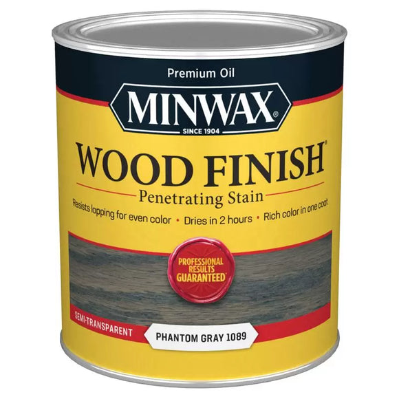 Minwax 1 qt. Wood Finish Semi-Transparent Satin Oil-Based Penetrating Stain Phantom Gray