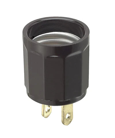 Leviton 660 Watt, 125 Volt, Polarized Outlet-To-Lampholder Adapter, Brown, 61