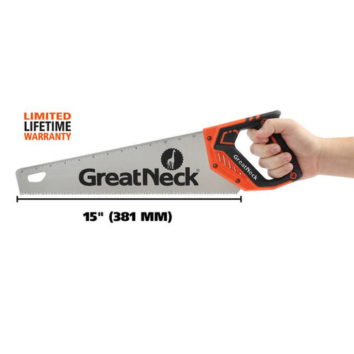 GreatNeck Aggressive Tooth Handsaw w/ Composite Handle (15 Inch)