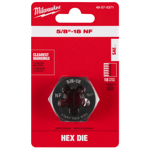 Milwaukee 1-7/16 Hex Threading Dies (5/8-18 NF)