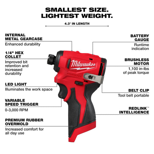 Milwaukee M12™ Subcompact Brushless 2-Tool Combo Kit