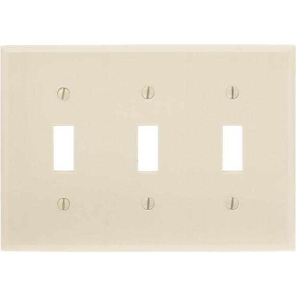 Leviton 3-Gang Plastic Toggle Switch Wall Plate, Ivory