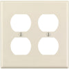 Leviton 2-Gang Smooth Plastic Outlet Wall Plate, Light Almond