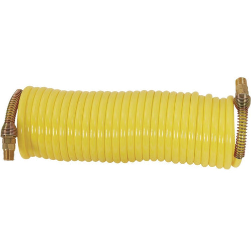 Milton ReKoil 1/4 In. x 25 Ft. Nylon Air Hose with 1/4 In. MNPT Swivel Fittings