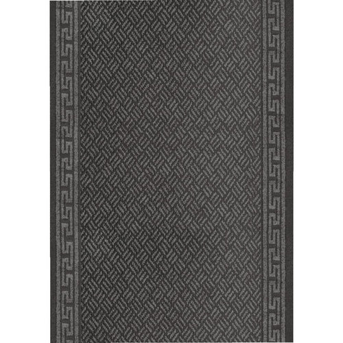 Multy Home Greek Key 26 In. x 60 Ft. Gray Carpet Runner, Indoor/Outdoor