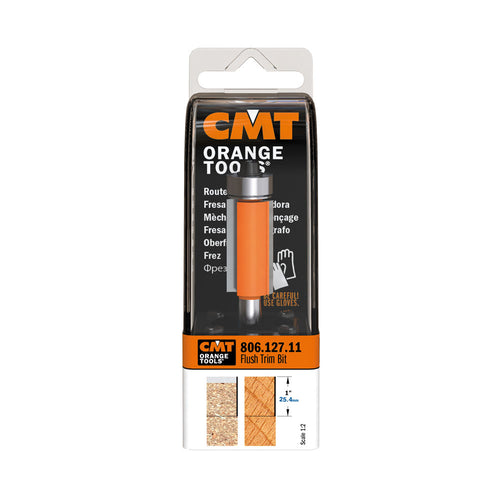 CMT 806.127.11 Flush Trim Bit 1/4-inch Shank 1-inch Cutting Length Carbide-Tipped
