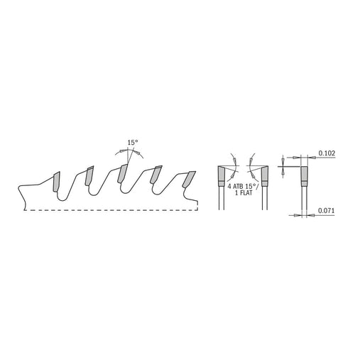 CMT 256.050.10 256-Series ITK Industrial Combination Saw Blade, 10-Inch x 50 Teeth 1FTG+4ATB, 5/8 Bore