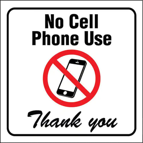 Hy-Ko 4 X 4 No Cell Phone Sign HSV-205