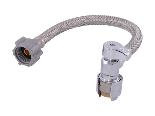 SharkBite Max Stainless Steel Braided Toilet Connector with Stop Valve