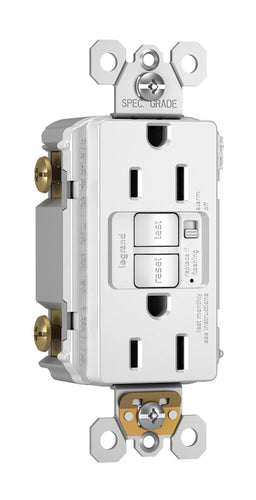 Legrand Pass & Seymour® Radiant® Tamper-Resistant 15A Duplex Self-Test GFCI Receptacles with Audible Alarm and SafeLock® Protection