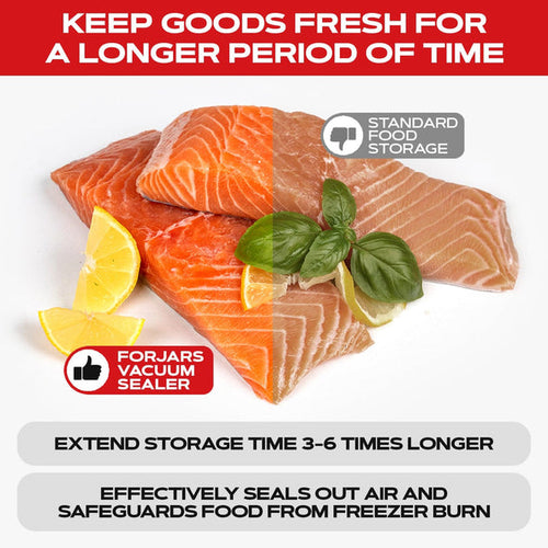 Forjars® Vacuum Sealer Roll - 8 in x 150 ft, Textured on Both Sides, 7.5 Mil Thickness