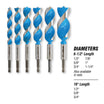 Spyder 6-Piece Assorted Woodboring Power Bit Set (1/2, 5/8, 3/4, 7/8, 1, 1-1/4) Stinger™
