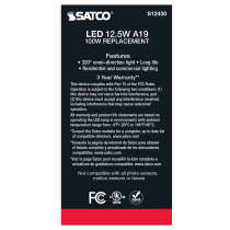 Satco S12430 12.5 Watt A19 LED Filament