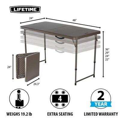 Lifetime 4-Foot Adjustable Fold-In-Half Table (Essential)