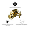 Design House Terrace Privacy Door Knob in Polished Brass