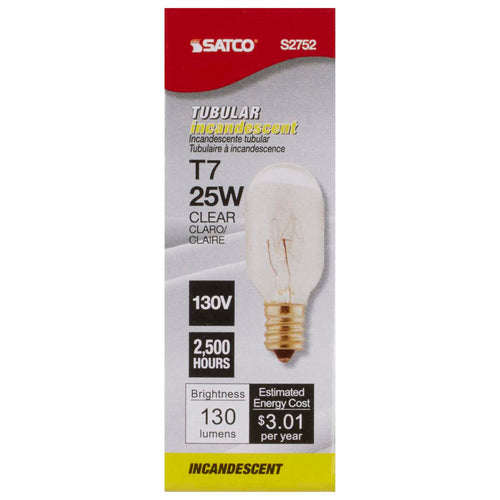 Satco S2752 25T7/C/130V E12 CLEAR