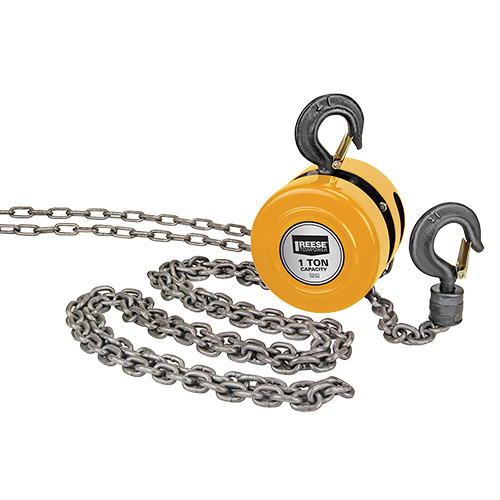 REESE Towpower Chain Hoist, 1 Ton Capacity, 10 Foot Lift Chain, 8.5 Foot Pull Chain