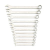 GearWrench 11 Piece 12 Point Long Pattern Combination SAE Wrench Set with Tool Roll