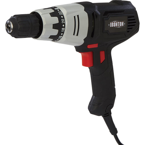 Ironton Corded Electric Clutch Driver 3/8 Keyless Chuck 5 Amp 1,200 RPM
