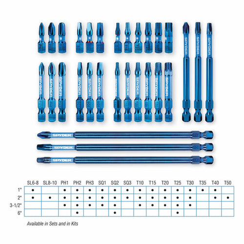 Spyder 15-Piece Dril  & Impact Driver Bit Set Mach-Blue™