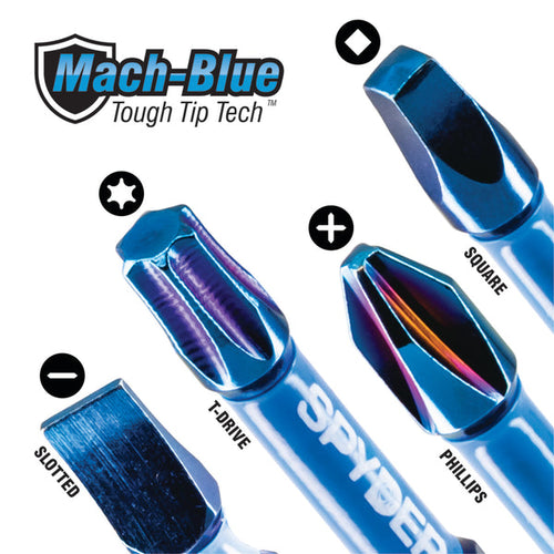 Spyder 15-Piece Dril  & Impact Driver Bit Set Mach-Blue™