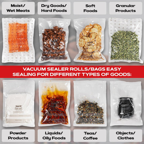 Forjars® Vacuum Sealer Roll (8-inch) - Textured on Both Sides, 7.5 Mil Thickness