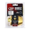 Grip Tight Tools Deadbolt Lock, Polished Brass Finish US3 - 2 KW1 Keys - 6 in 1 Drive - In Latch - Mobile Home