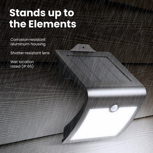Feit Electric Black V-Shape Solar Powered LED Security Light with Dusk to Dawn and Motion Sensor in Daylight (5000K)