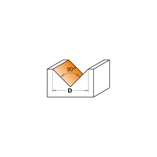 CMT V-Grooving router bits (90°)