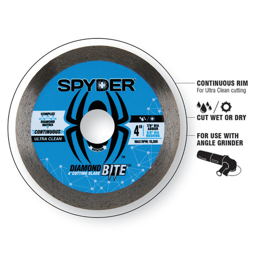 Spyder 4-1/2 Wet/Dry Continuous Diamond Saw Blade Diamond Bite™