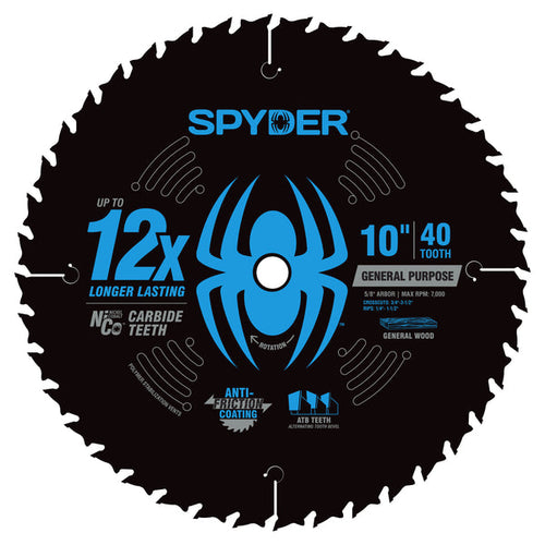 Spyder 10   40-Tooth   General   Purpose   Saw   Blade   for   Wood