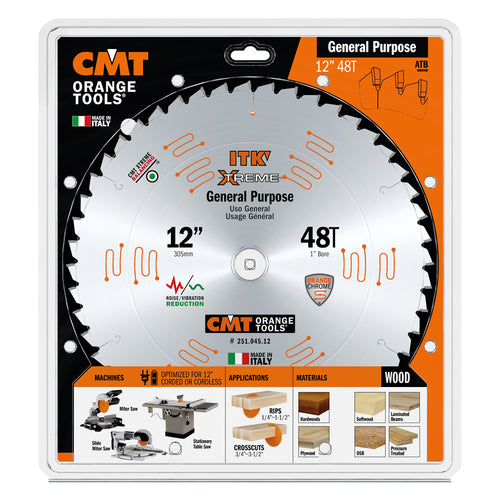 CMT 251.045.12  ITK Industrial 12 Inch 48 Tooth Fine Finish Saw Blade