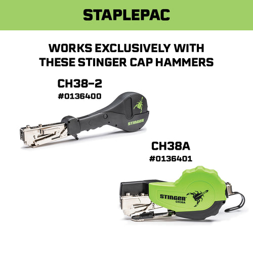 Stinger StaplePac® collated cap staples