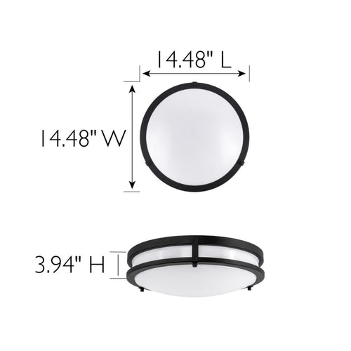 Design House Ripon Flush Mount Light 14 Matte Black