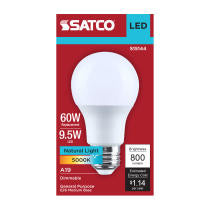 Satco S15144 9.5 Watt A19 LED