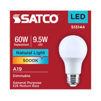 Satco S15144 9.5 Watt A19 LED