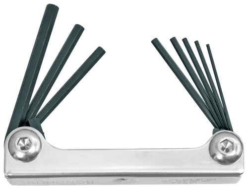 Bondhus Metal Handle Hex Tip 7 Piece Fold Up Tool with ProGuard Finish 1.5-6mm