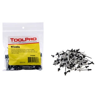ToolPro Rivets - 1/8 in. Black Aluminum Pull Rivets - 100 Pack