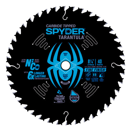 Spyder 8-1/4 40-Tooth Fine Finish Saw Blade for Wood Tarantula™