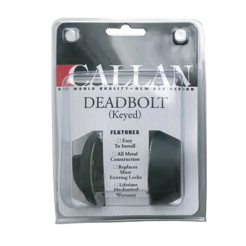 Delaney Hardware Callan Single Cylinder Deadbolt, View Pack, Black (US19)