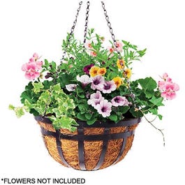 black hanging basket planter Hanging Basket Planter, Black, 14-In