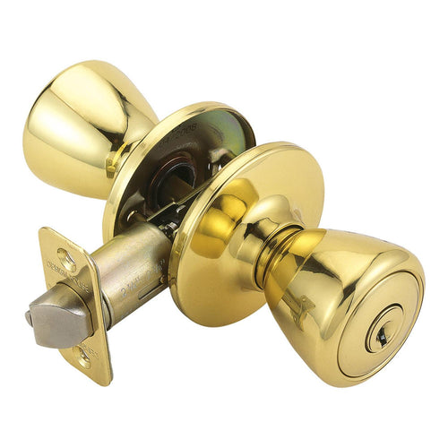 Design House Tulip Polished Brass Keyed Entry Door Knob